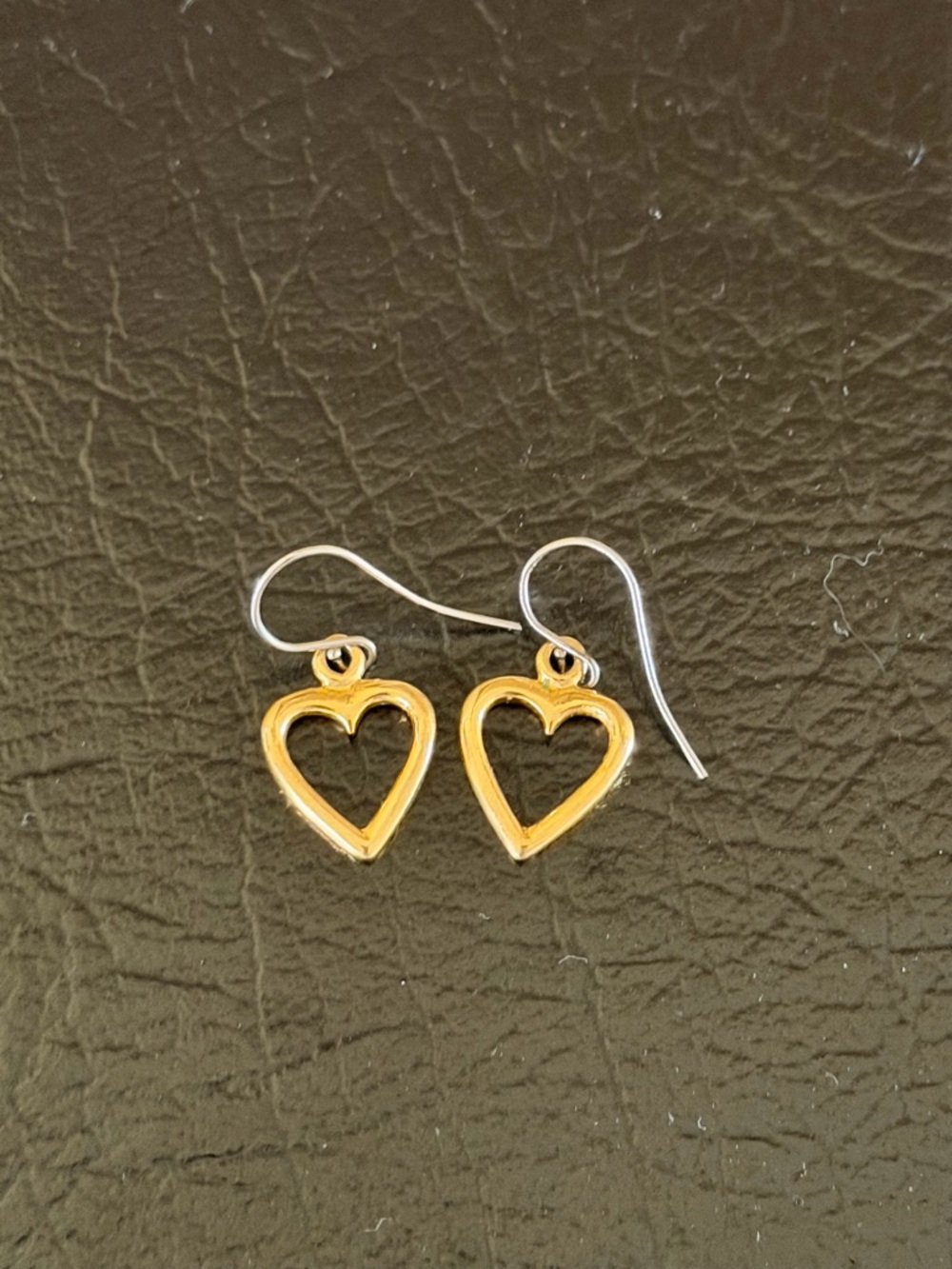 Gold Heart Drop Earrings - Women's Open Heart Dangle